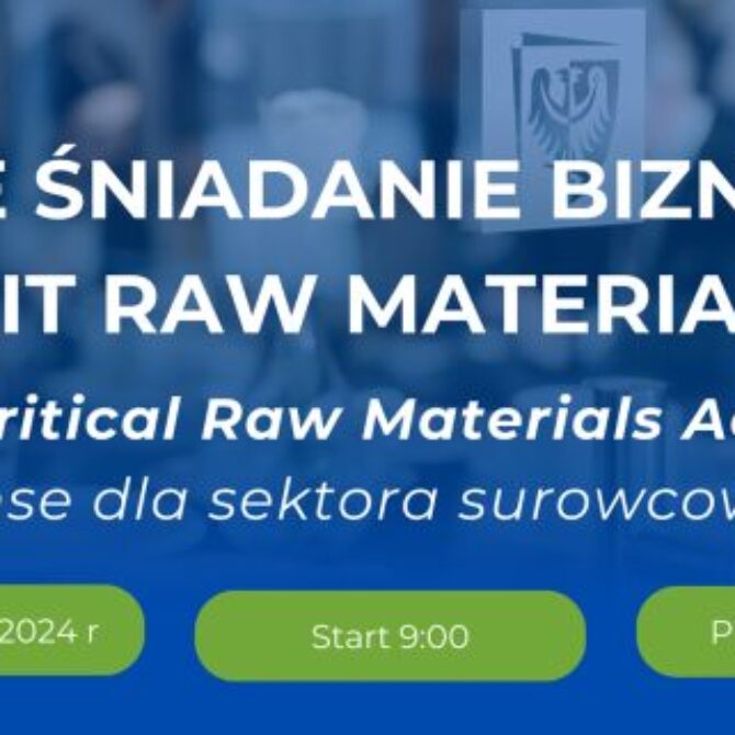 Przewodniczący Komitetu Górnictwa Polskiej Akademii Nauk objął patronat nad wydarzeniem Śniadanie biznesowe z EIT Raw Materials 2024.